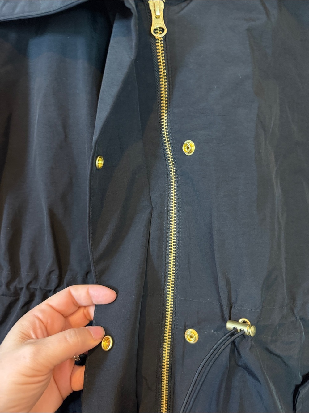 J CREW PERFECT RAINCOAT BLACK LARGE - Picture 7 of 8